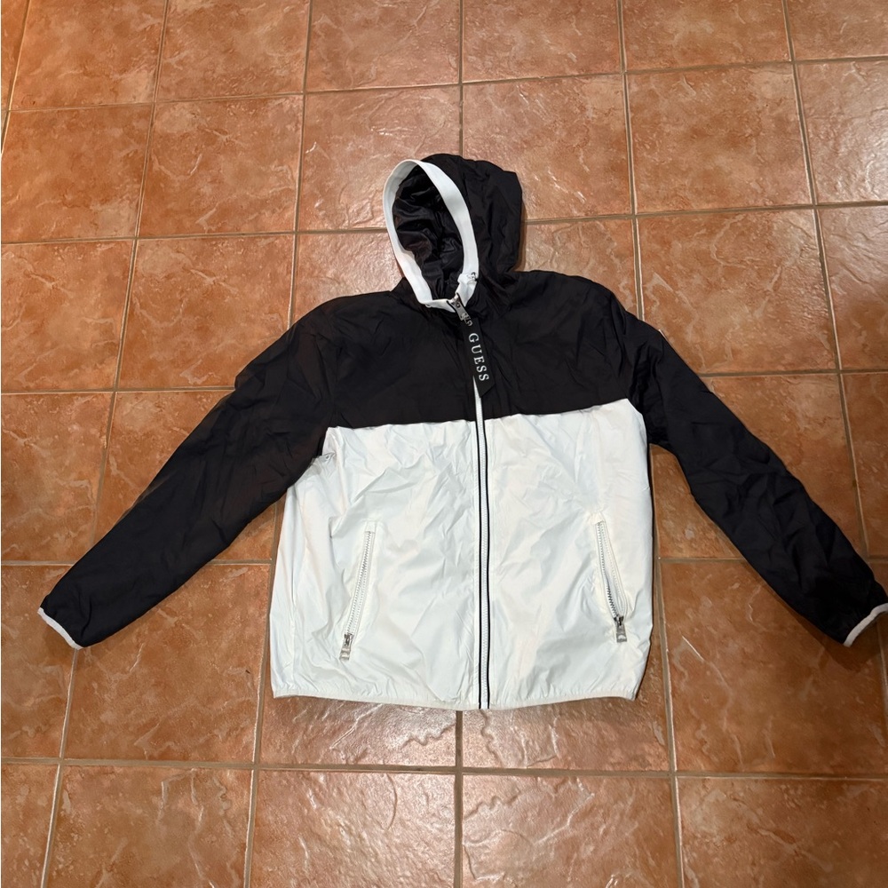 Guess Two-Tone Black and White Windbreaker